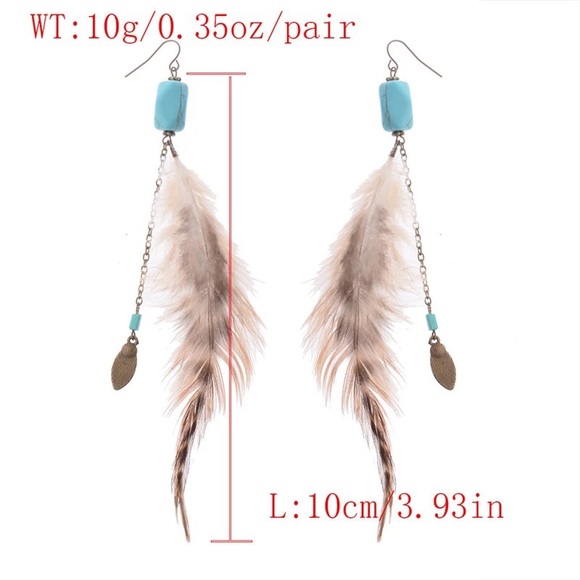 RESTOCKING🎉 Coachella Hippie turquoise feather - Picture 4 of 4